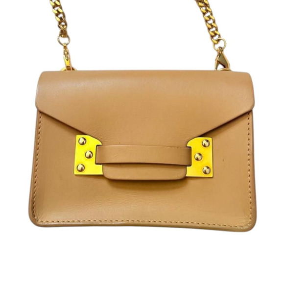 Sophie Hulme Beige/Brown Leather Crossbody Bag - Picture 2 of 9